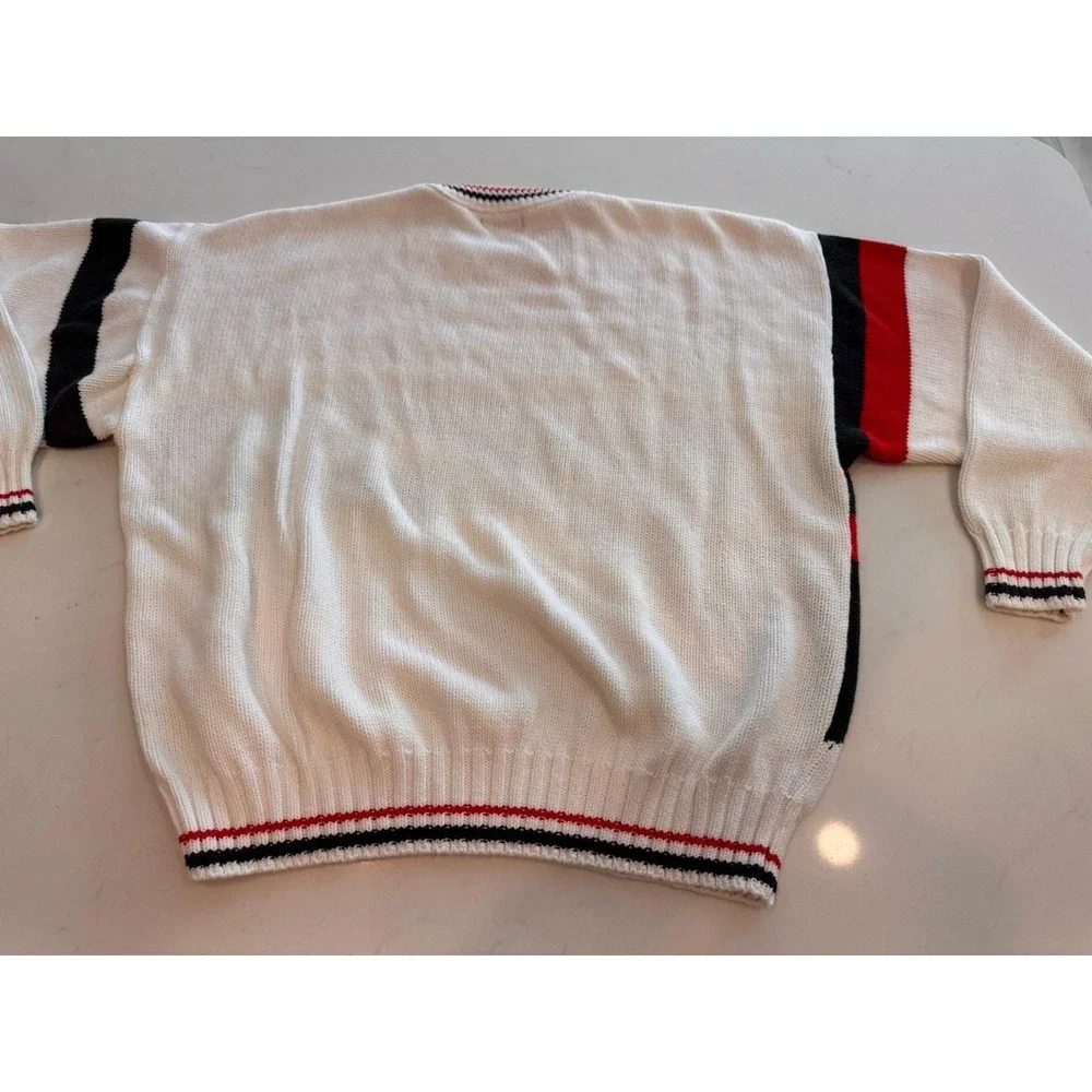 VTG Fox Collection 80s Cable Knit Sweater XL‎ Nautical Preppy Tennis Pull Over